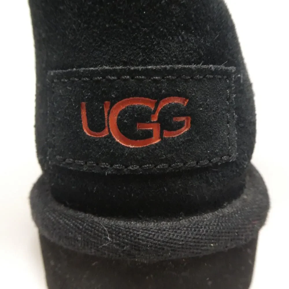 UGG Bailey Buckle Cali Collage Black Suede Fleece Lined Winter Boots